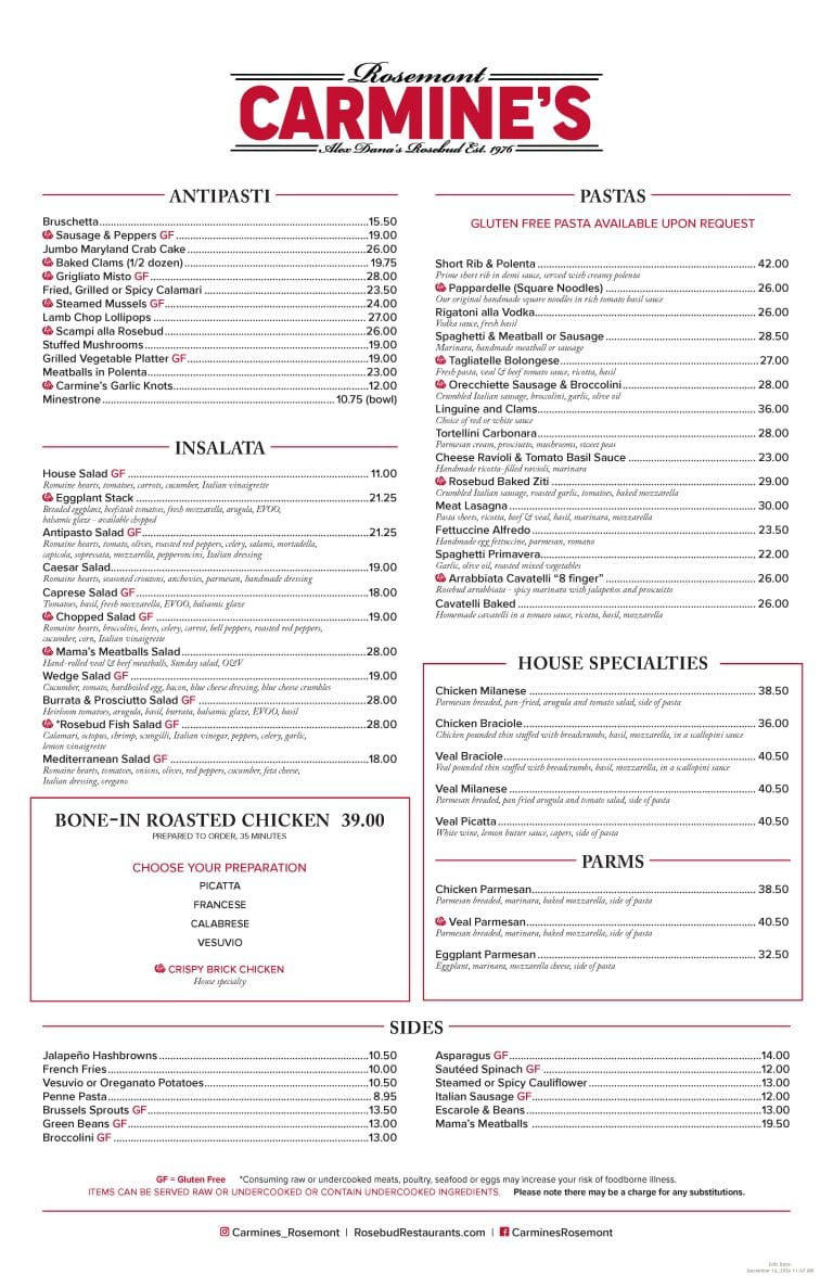 Menus – Rosebud Restaurants