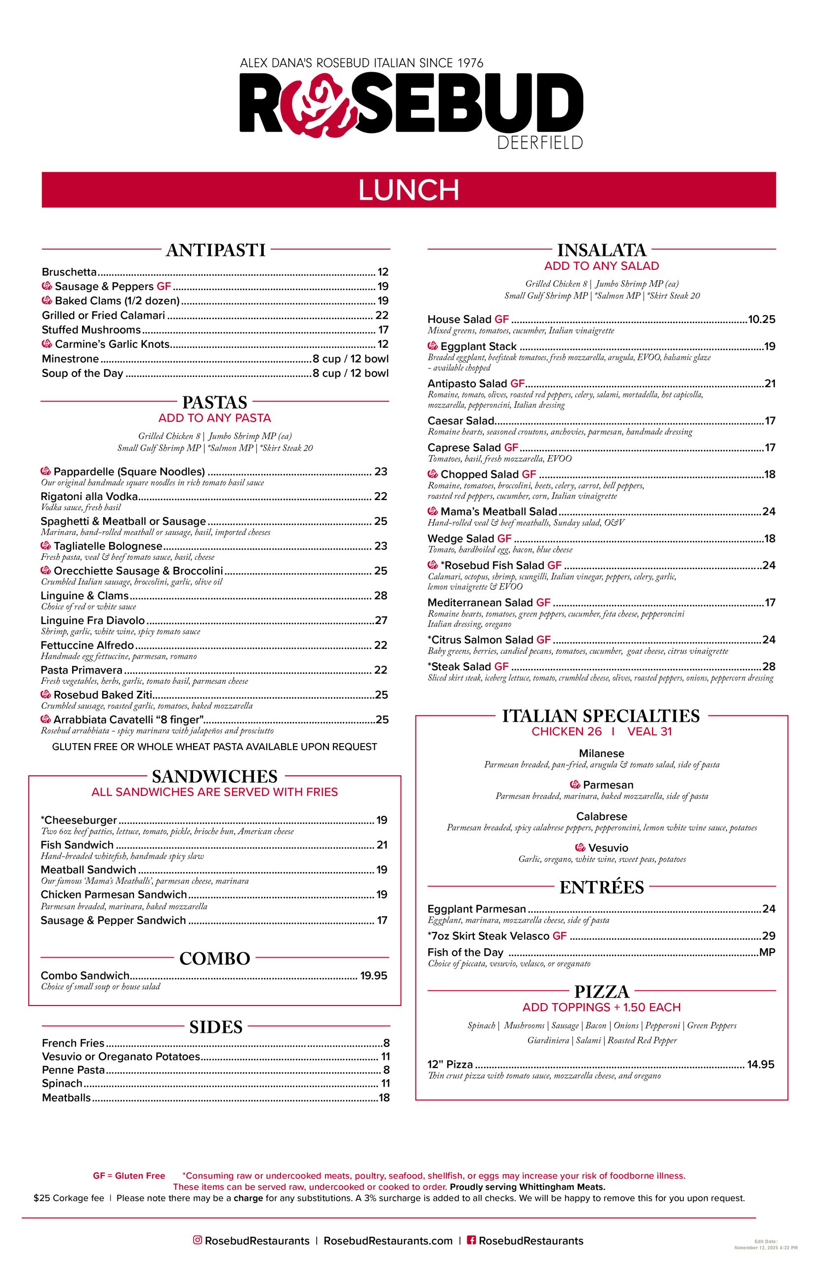 deerfield lunch menu 7 24 25